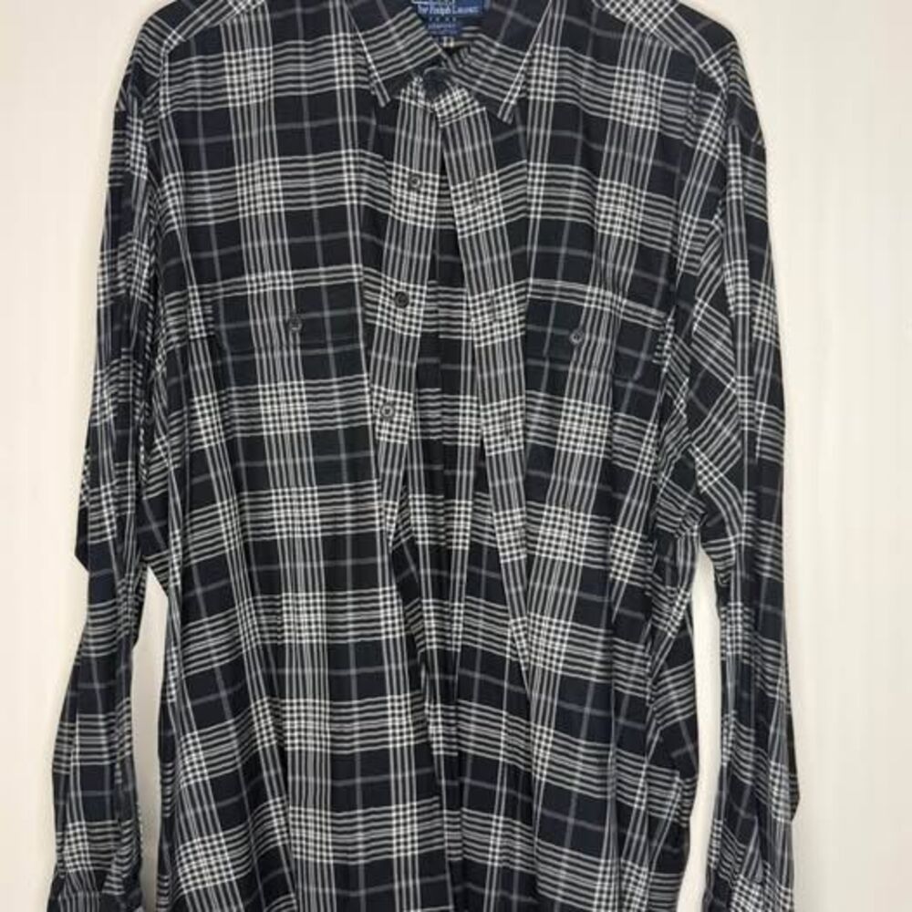 Polo by Ralph Lauren Black White Plaid Shirt XXL